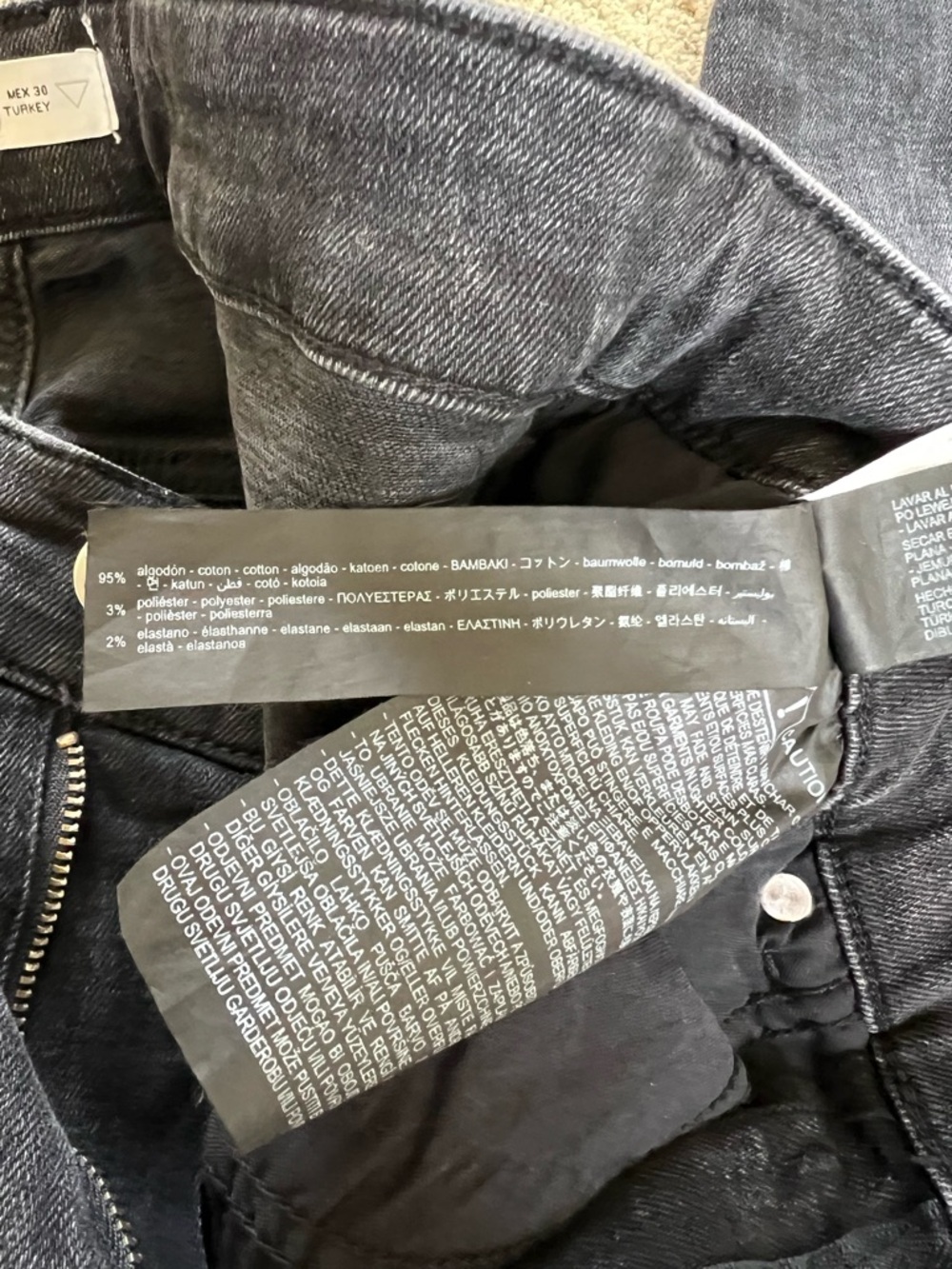 Zara Men’s Skinny Jeans in Washed Black - Picture 4 of 4